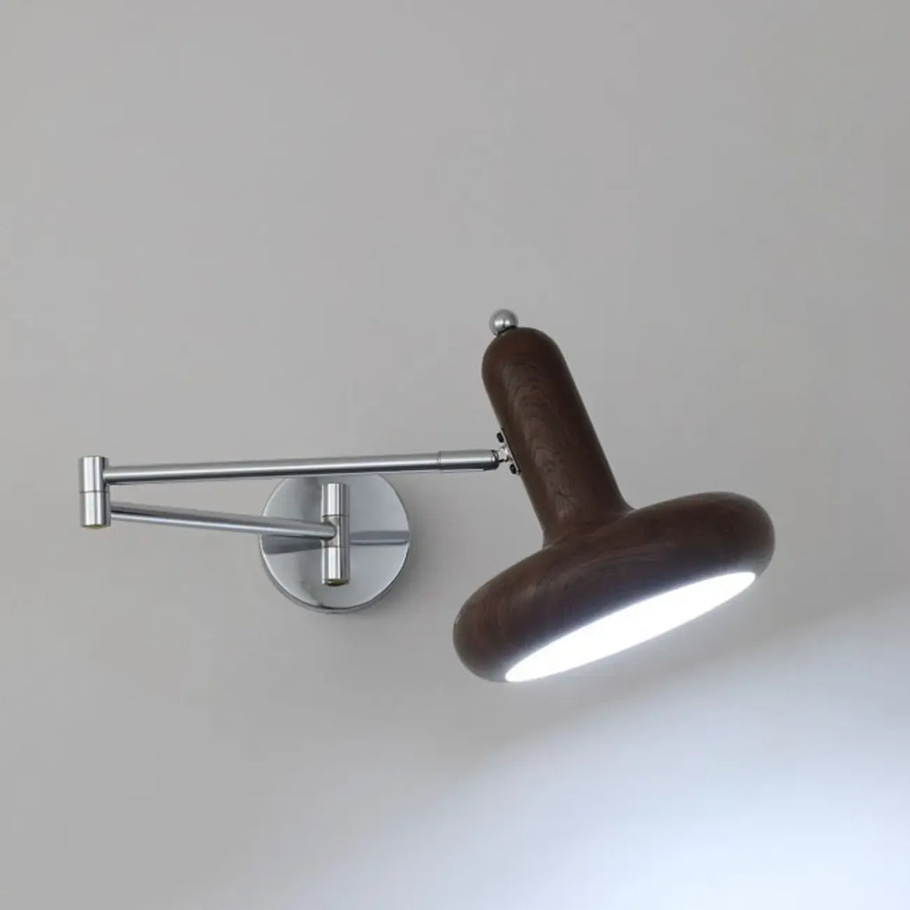 Mini Adjustable Iron Swing Arm Wall Light for Bedside Use