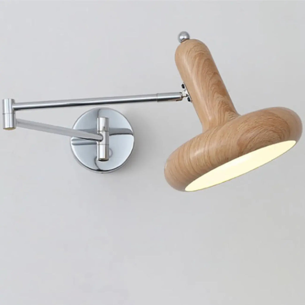 Mini Adjustable Iron Swing Arm Wall Light for Bedside Use