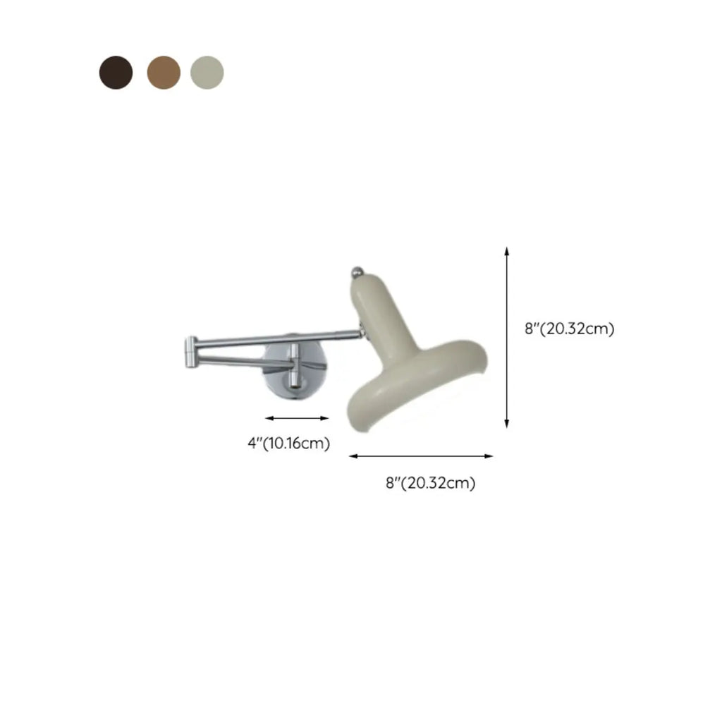 Mini Adjustable Iron Swing Arm Wall Light for Bedside Use