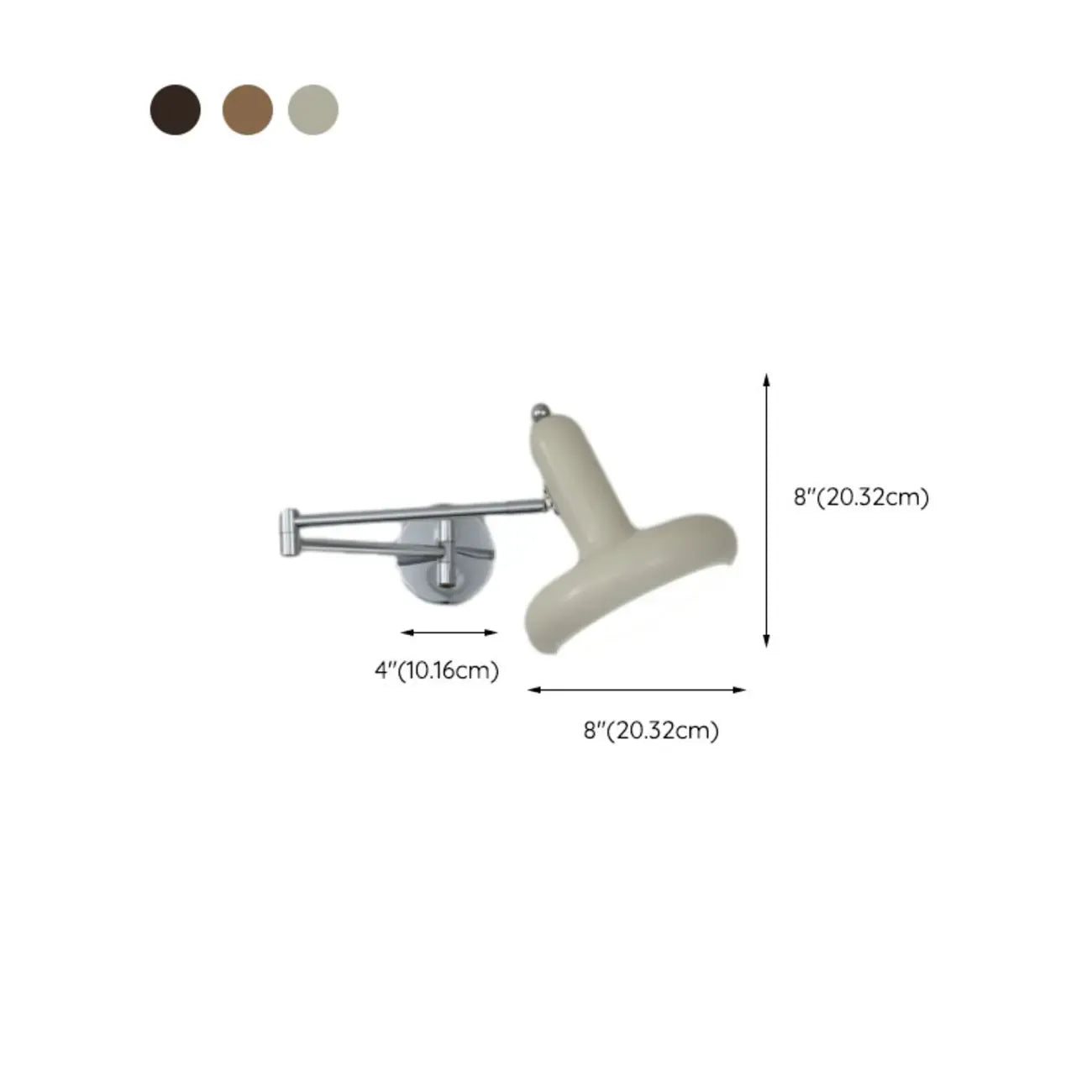 Mini Adjustable Iron Swing Arm Wall Light for Bedside Use
