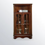 Classic Storage Corner Cabinet with Glass Doors & Shelf