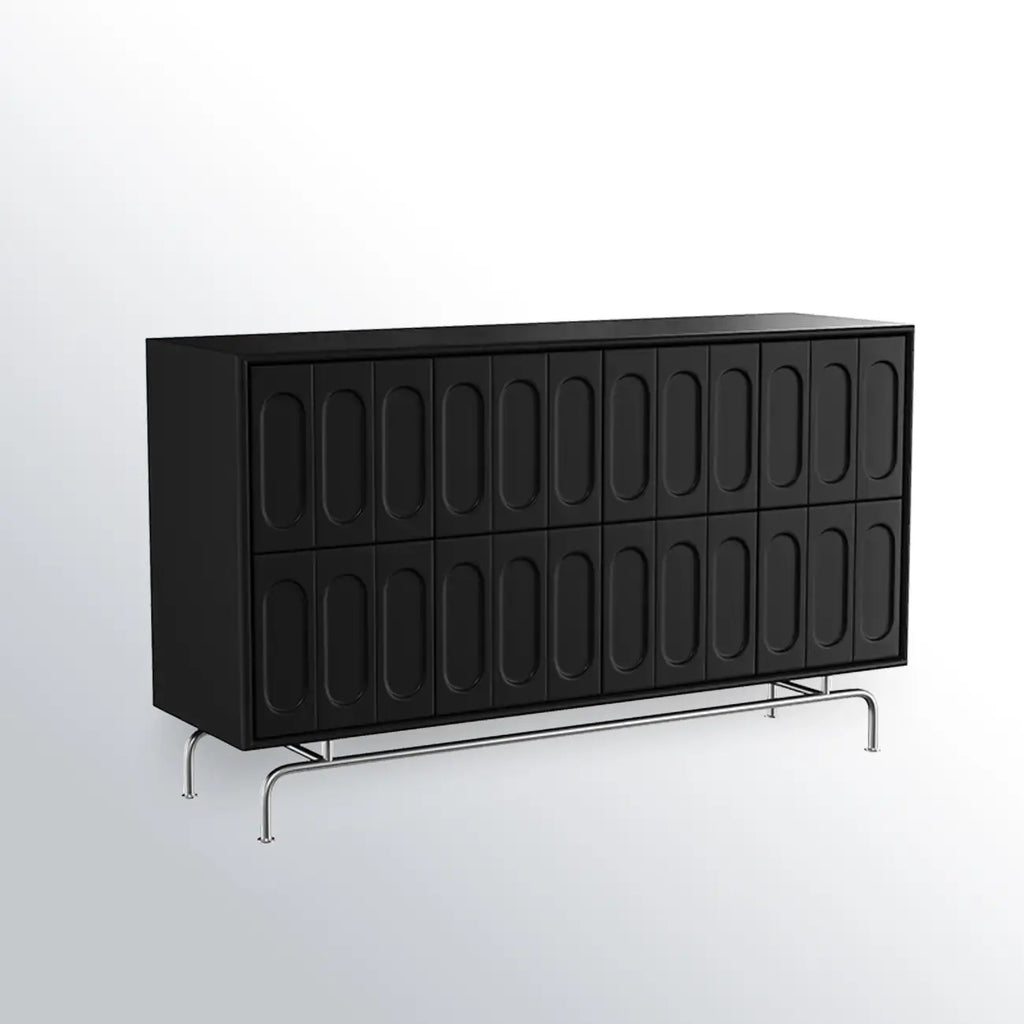 35.5 Modern Pine Black Storage Cabinet for Living Room