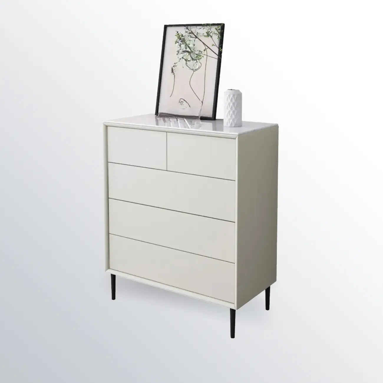 6 Modern Black Accent Cabinet for Bedroom & Living Room