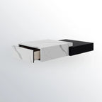 Modern Marble Nesting Coffee Table Set in Black and White
