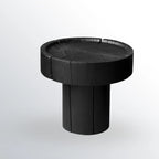 Modern Minimalist Wood Black Coffee Table with Tray Top