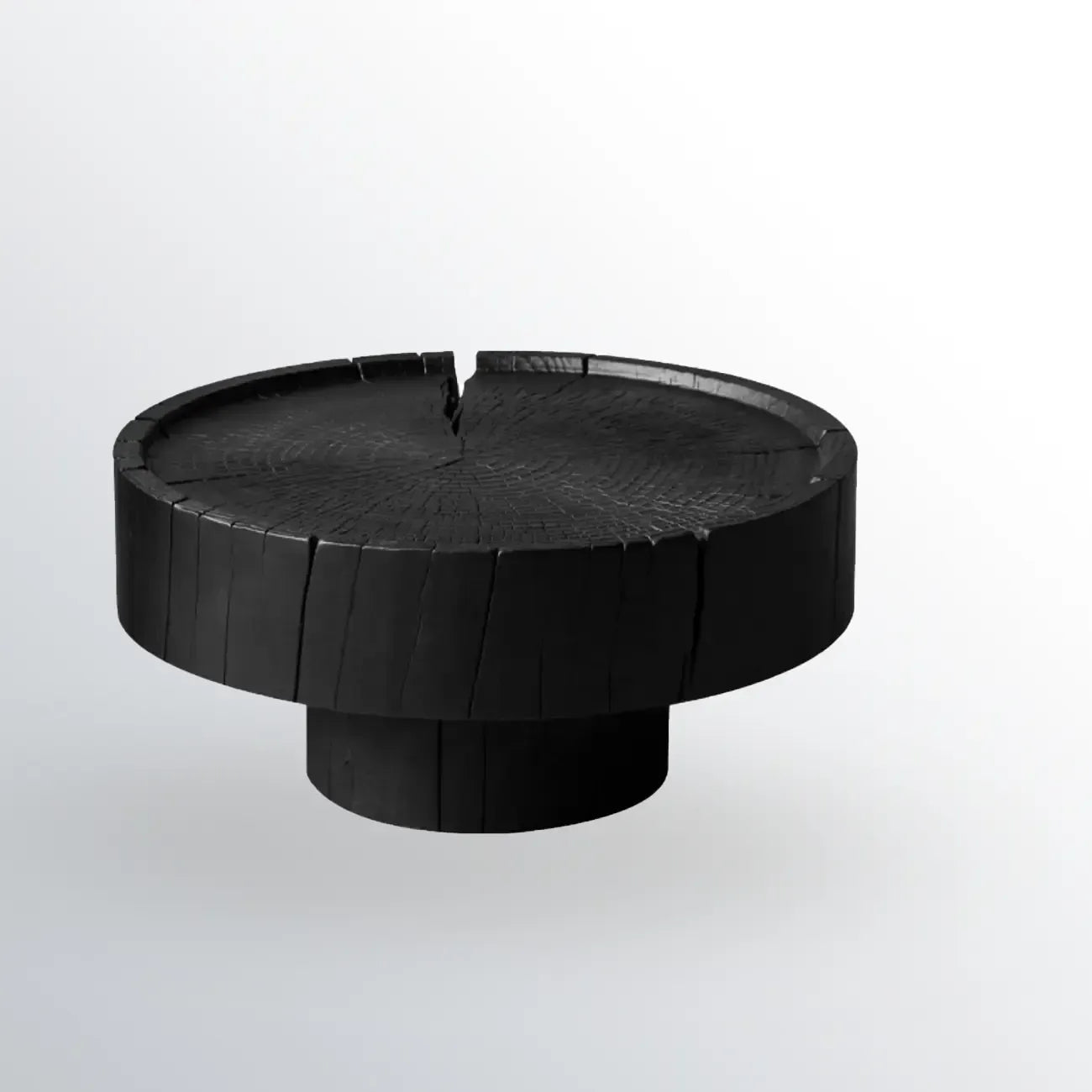 Modern Minimalist Wood Black Coffee Table with Tray Top