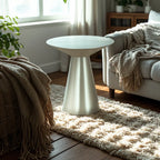 Minimalist Modern Silver Metal Side Table for Living Room