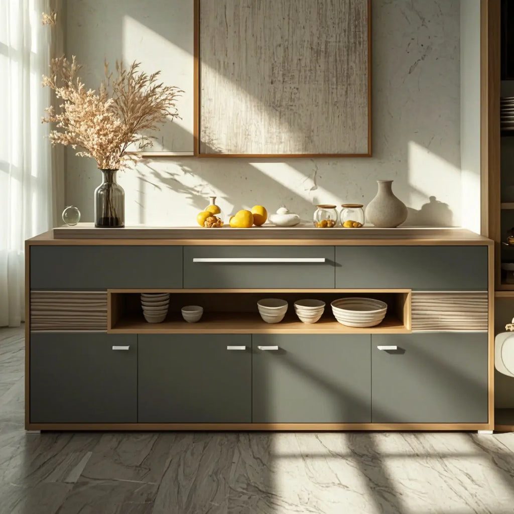 Bedroom Rectangle Grey Wood Enclosed Storage TV Stand
