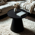 Modern Round Brown Solid Wood End Table for Living Room