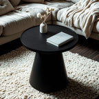 Modern Round Brown Solid Wood End Table for Living Room