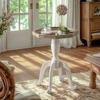 Rustic Wood Accent Side Table with Tray Top for Living Room