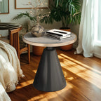 Modern Glam Round Marble Side Table for Living Room