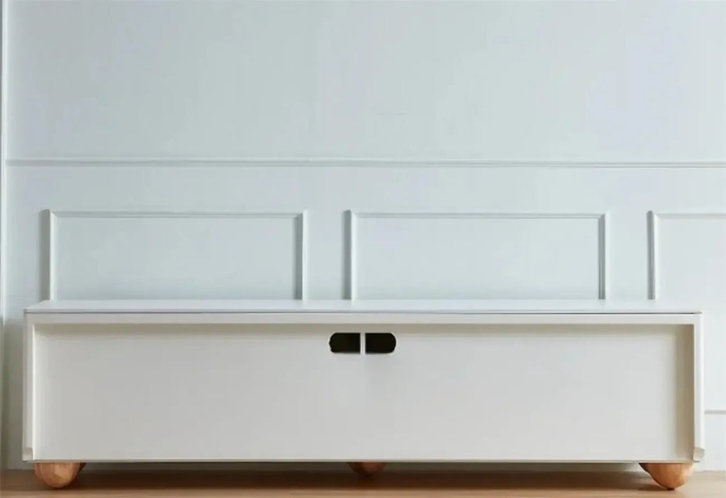 79 Black Long Stone Geometric Cabinet Doors TV Stand