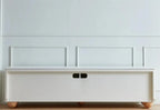 79 Black Long Stone Geometric Cabinet Doors TV Stand