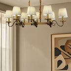 Adjustable Modern Gold Fabric Shade Island Pendant Light