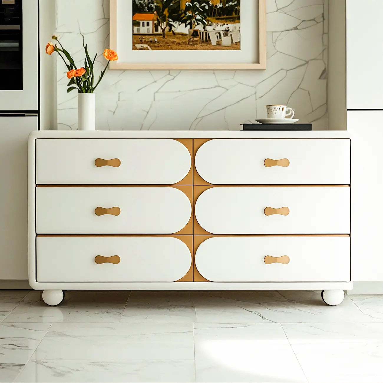 Classic Wooden Off-White Chests with Storage & Drawers