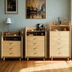 Durable Low Rubberwood Bachelor Chest in Nut-Brown