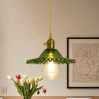Clear Floral Glass Pendant Light for Modern Living Room
