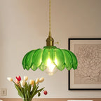 Clear Floral Glass Pendant Light for Modern Living Room