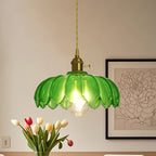 Clear Floral Glass Pendant Light for Modern Living Room