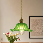 Clear Floral Glass Pendant Light for Modern Living Room