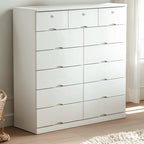 Classic White Wooden Dresser with Silent Drawers for Bedroom