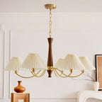 Modern Adjustable Pleated Fabric Chandelier for Living Room