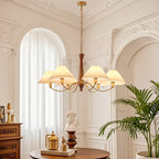 Modern Adjustable Pleated Fabric Chandelier for Living Room