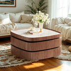 Scandinavian 3 Tiers Tray Top Coffee Table with Storage