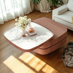 Scandinavian 3 Tiers Tray Top Coffee Table with Storage