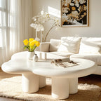 Modern White Irregular Coffee Table with Minimalist Design