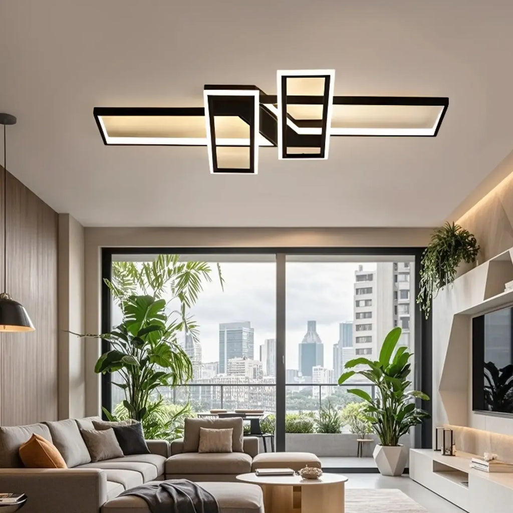 4-Light Modern LED Semi Flush Ceiling Light for Living Room