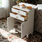 41H White Oak Wood Combo Dresser with Cabinet