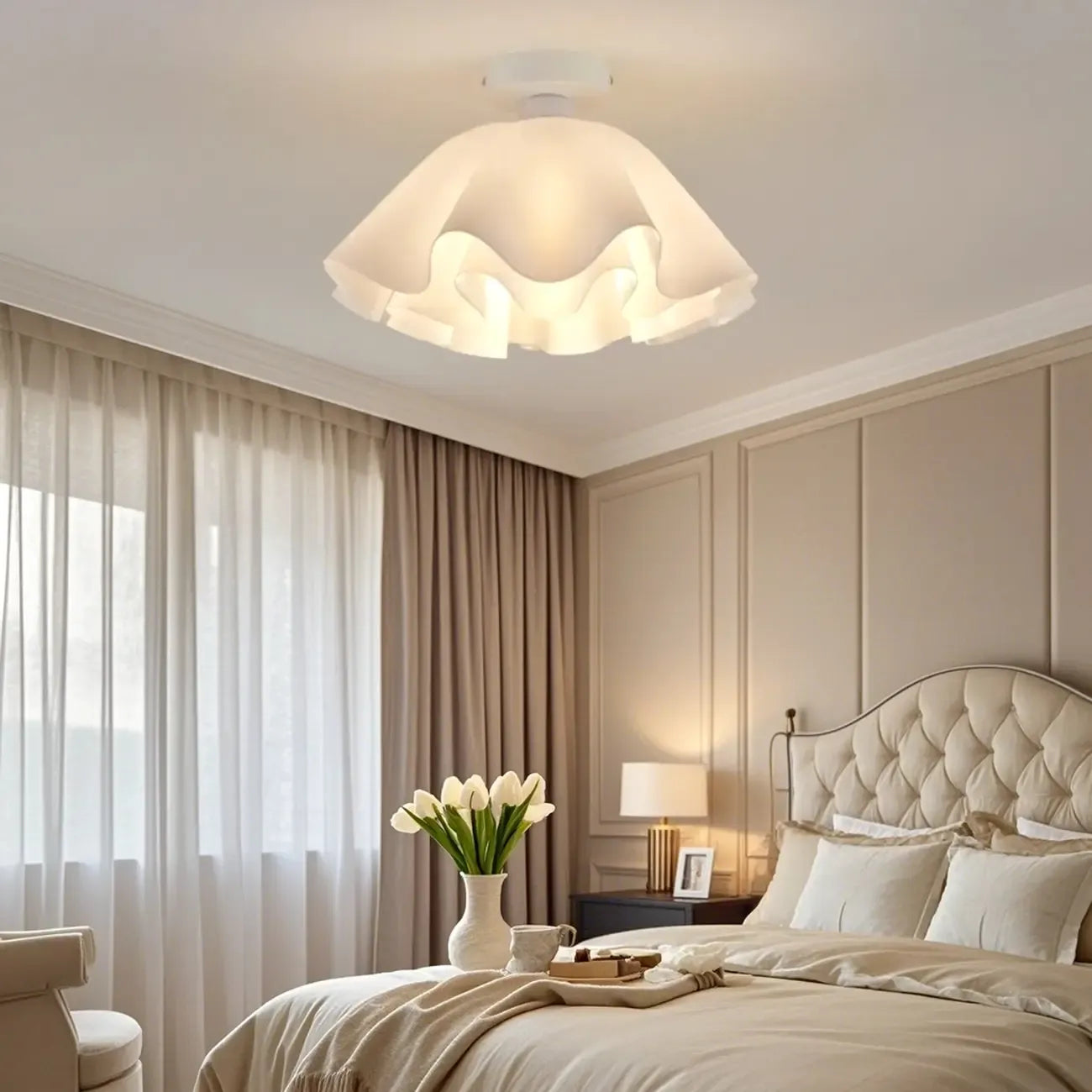 Elegant Acrylic Semi Flush Ceiling Light Fixture for Living Room