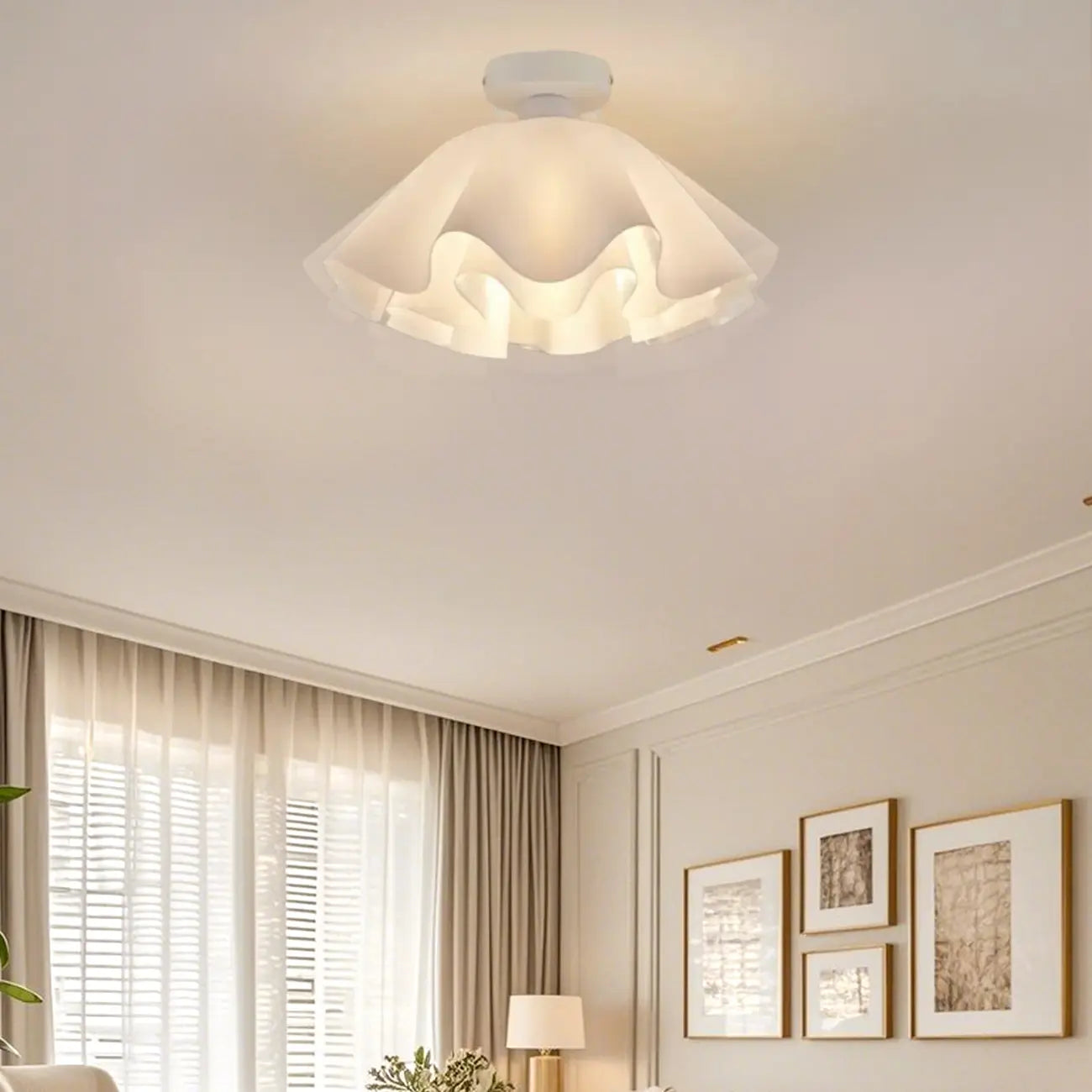 Elegant Acrylic Semi Flush Ceiling Light Fixture for Living Room