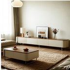 71 White Modern Wood Long TV Stand with 4-Drawers Storage