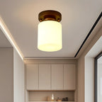 5 to 9 Inch Cube Glass Metal Semi Flush Ceiling Light