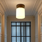 5 to 9 Inch Cube Glass Metal Semi Flush Ceiling Light
