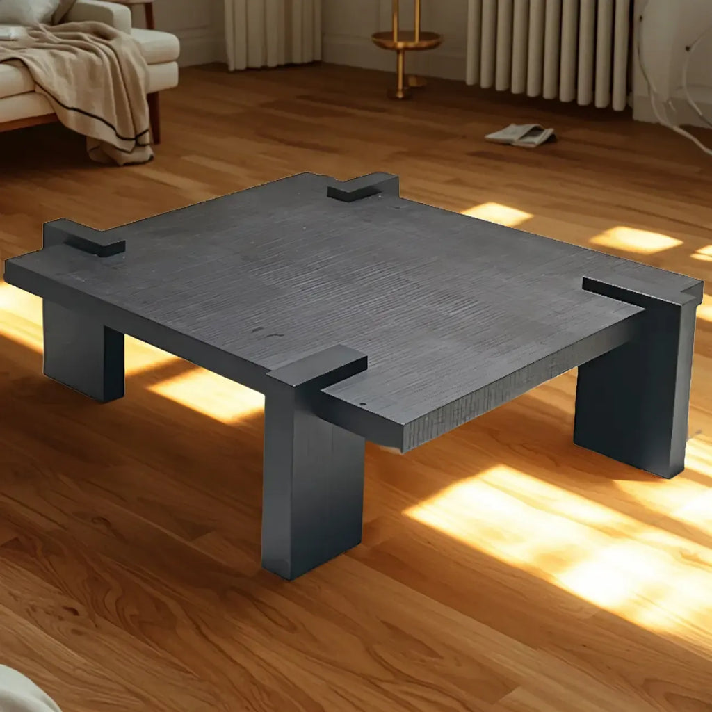 Scandinavian Pine Minimalist Coffee Table for Indoor Use