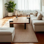 Scandinavian Pine Minimalist Coffee Table for Indoor Use