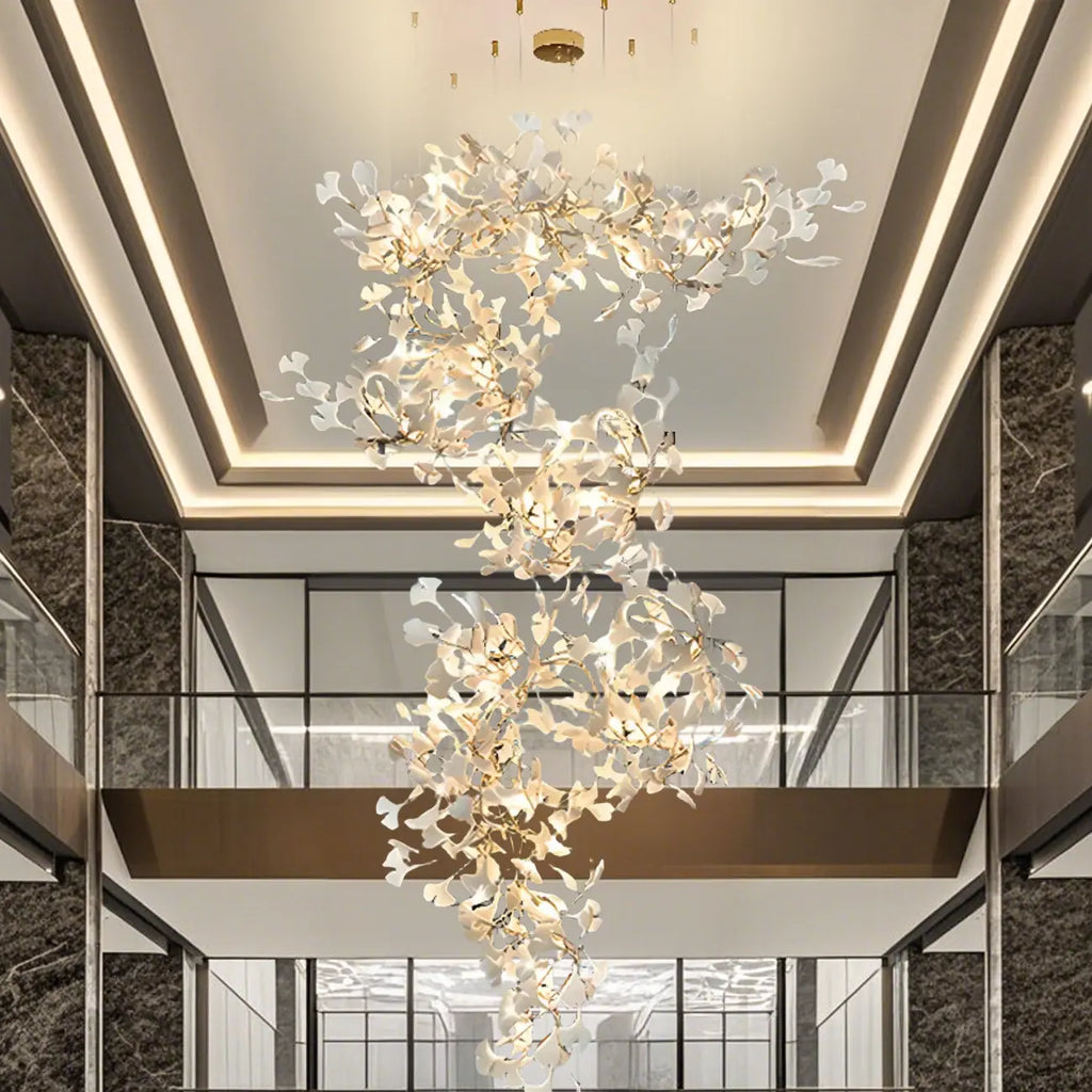 Luxury Adjustable Leaf  Chandelier for Open Spaces