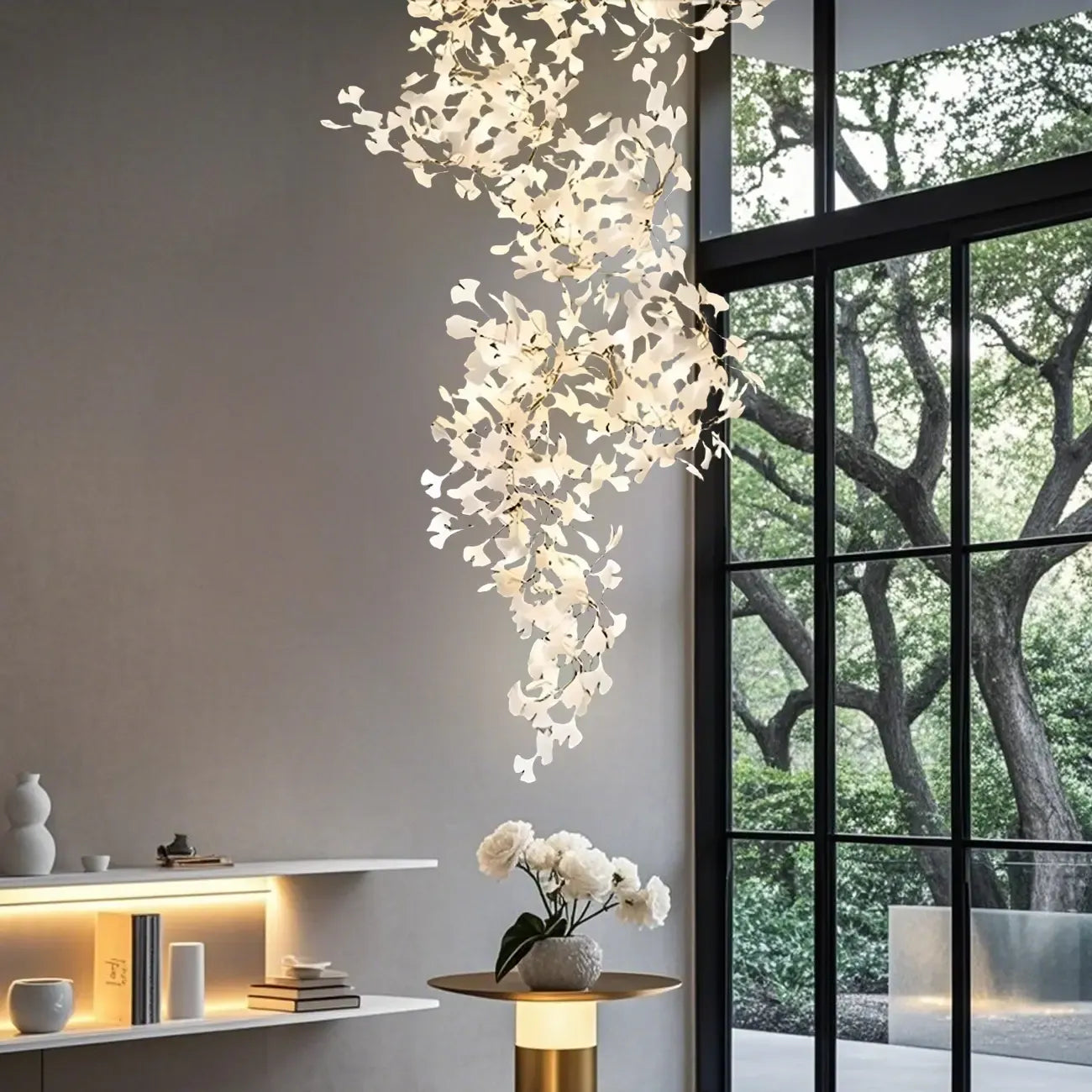 Luxury Adjustable Leaf  Chandelier for Open Spaces
