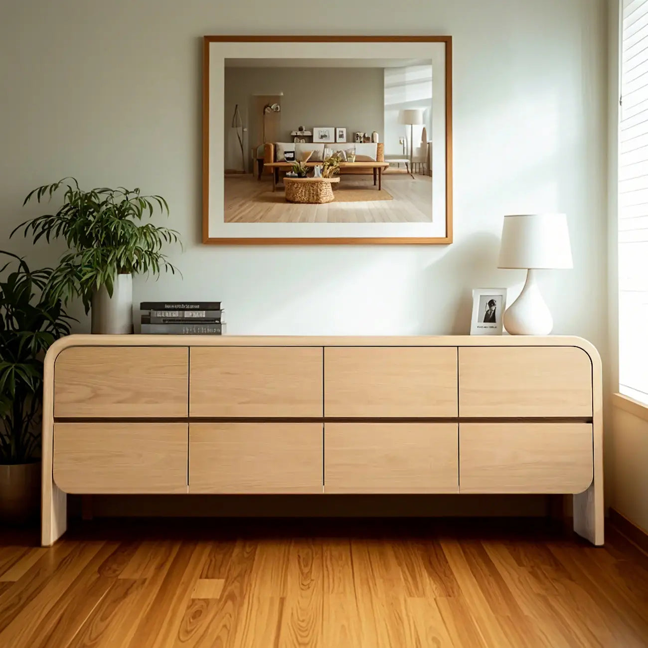 19.5''W Elegant Wooden Dresser with 8-Drawers for Bedroom