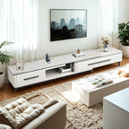 67 White Modern Stone Open Storage TV Stand with Drawers