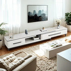 67 White Modern Stone Open Storage TV Stand with Drawers