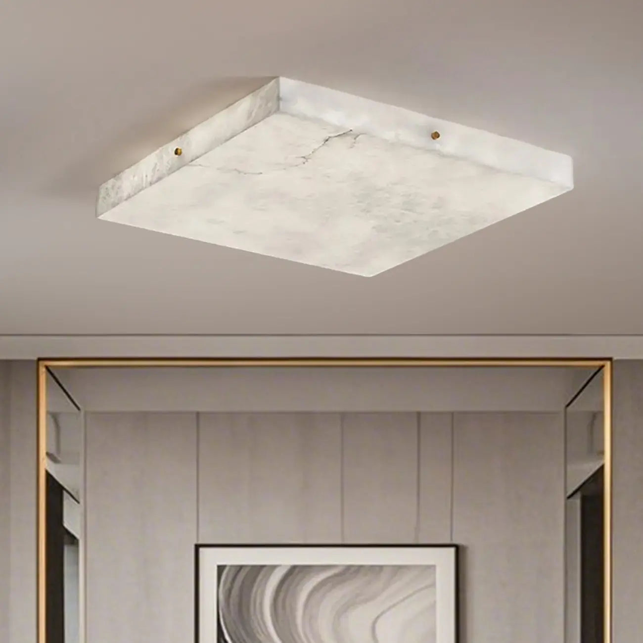 Dimmable Square Flush Mount Ceiling Light for Bedroom Use