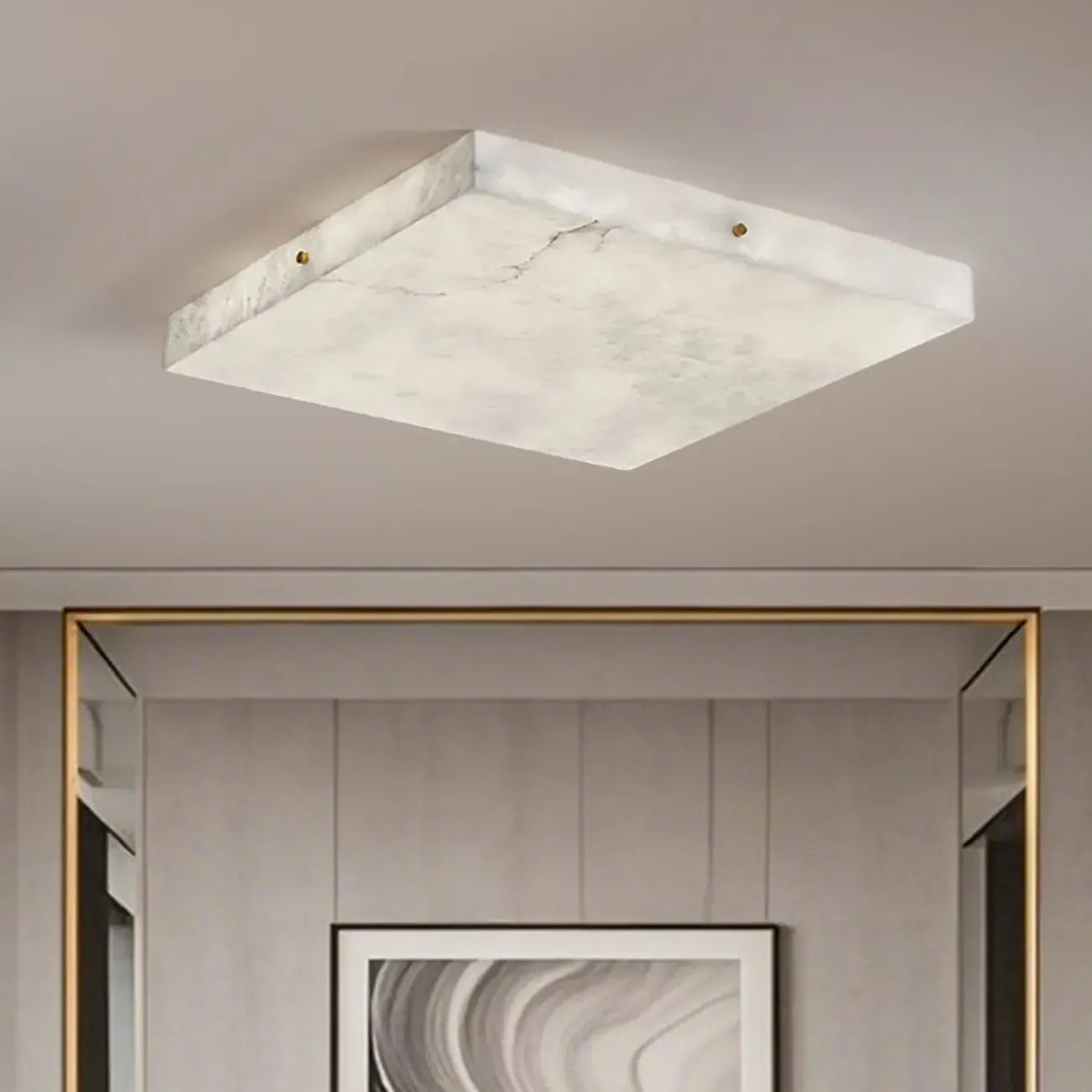 Dimmable Square Flush Mount Ceiling Light for Bedroom Use