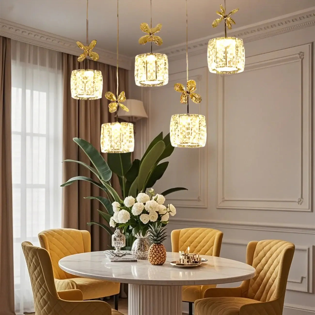 Elegant Modern Crystal Island Pendant Light for Kitchen