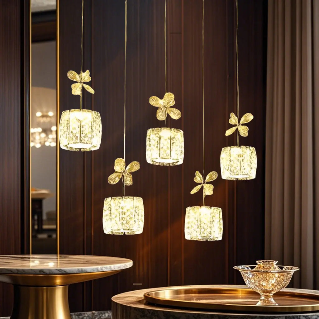 Elegant Modern Crystal Island Pendant Light for Kitchen