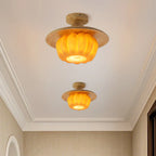Contemporary Pumpkin Semi Flush Ceiling Light for Home Spaces